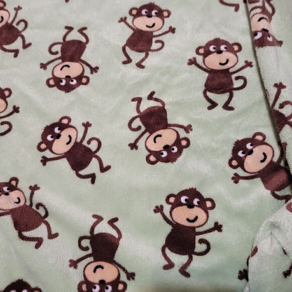 Carter's Baby Green Brown Monkeys Printed Bassinet Mattress Cover - Picture 3 of 4